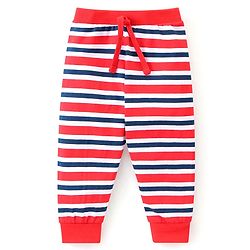 Babyhug Cotton Knit Full Length Striped & Solid Colour Lounge Pants Pack of 3 - Multicolour