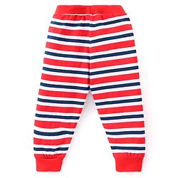 Babyhug Cotton Knit Full Length Striped & Solid Colour Lounge Pants Pack of 3 - Multicolour