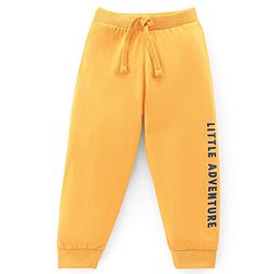 Babyhug Cotton Knit Full Length Text Print Lounge Pants Pack of 3 - Yellow Green & Blue