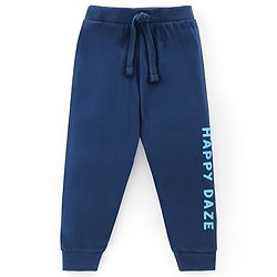 Babyhug Cotton Knit Full Length Text Print Lounge Pants Pack of 3 - Yellow Green & Blue