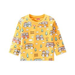 Babyhug Interlock Knit Full Sleeves Night Suit Jungle Animals Printed - Yellow