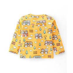 Babyhug Interlock Knit Full Sleeves Night Suit Jungle Animals Printed - Yellow