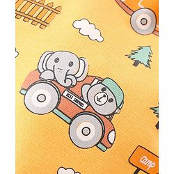 Babyhug Interlock Knit Full Sleeves Night Suit Jungle Animals Printed - Yellow