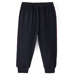 Babyhug Cotton Jersey Knit Full Length Lounge Pant Numeric Print Solid Color - Navy Blue