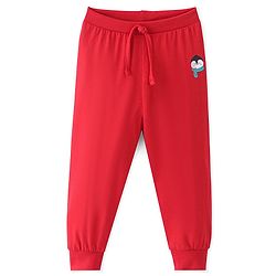 Babyhug Cotton Full Length Lounge Pant with Placement Print - Red
