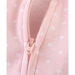 Babyhug Cotton Interlock Knit Footed Sleepsuit Elephant Print - Pink