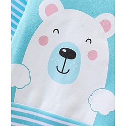 Babyhug Interlock Cotton Knit Full Sleeves Striped & Bear Print  Sleep Suit- Yellow