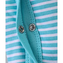 Babyhug Interlock Cotton Knit Full Sleeves Striped & Bear Print  Sleep Suit- Yellow