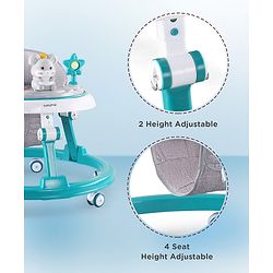 Babyhug Permium Multifunctional 360 Baby Walker with 2 Level Height Adjustment & Musical Play Tray Cum Feeding Tray