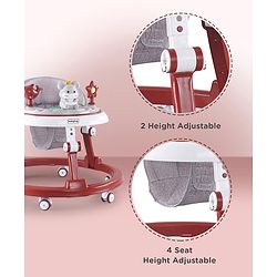 Babyhug Permium Multifunctional 360 Baby Walker with 2 Level Height Adjustment & Musical Play Tray Cum Feeding Tray