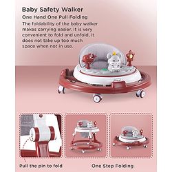 Babyhug Permium Multifunctional 360 Baby Walker with 2 Level Height Adjustment & Musical Play Tray Cum Feeding Tray