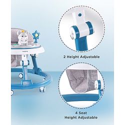 Babyhug Permium Multifunctional 360 Baby Walker with 2 Level Height Adjustment & Musical Play Tray Cum Feeding Tray
