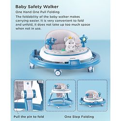 Babyhug Permium Multifunctional 360 Baby Walker with 2 Level Height Adjustment & Musical Play Tray Cum Feeding Tray