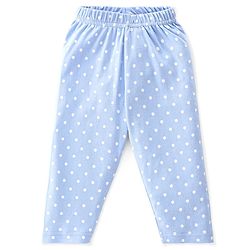 Babyhug Interlock Knit Full Sleeves Night Suit Text Printed - Blue & Pink