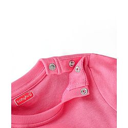 Babyhug Interlock Knit Full Sleeves Night Suit Text Printed - Blue & Pink