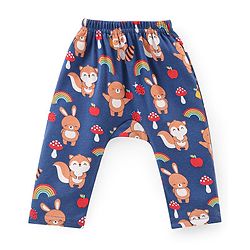 Babyhug Cotton Knit Full Length Bear Print Diaper Pants Pack of 3 - Multicolour