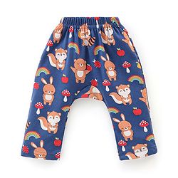 Babyhug Cotton Knit Full Length Bear Print Diaper Pants Pack of 3 - Multicolour