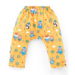 Babyhug Cotton Knit Full Length Penguin Print Diaper Pants Pack of 3 - Multicolour