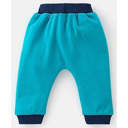 Babyhug Cotton Full Length Dino Printed Diaper Pants Pack of 2 - Blue & White