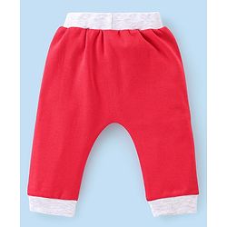 Babyhug Cotton Full Length Monster Printed Diaper Pants Pack of 2 - Red & Grey