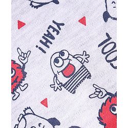 Babyhug Cotton Full Length Monster Printed Diaper Pants Pack of 2 - Red & Grey