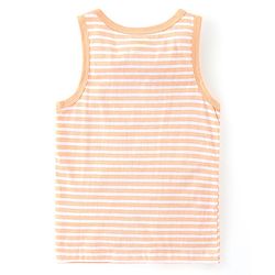 Babyhug 100% Cotton Knit Antibacterial Sleeveless Sando With Striped & Tiger Print Pack of 3 - Green Orange & Blue
