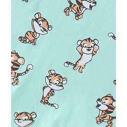Babyhug 100% Cotton Knit Antibacterial Sleeveless Sando With Striped & Tiger Print Pack of 3 - Green Orange & Blue