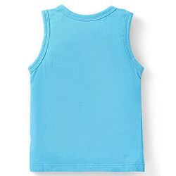 Babyhug 100 % Cotton Antibacterial Sleeveless Striped & Shark Printed Sando Pack of 5 - Blue & Orange
