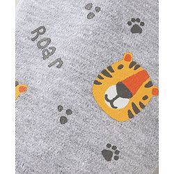 Babyhug Cotton Knit Full Length Tiger Print Diaper Pants Pack of 2 - Yellow & Grey