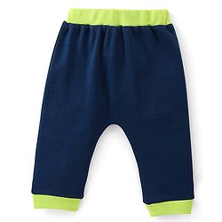 Babyhug Cotton Full Length Diaper Pants Text Print Pack of 2- Blue & Green