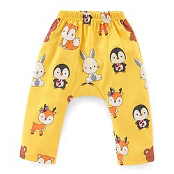 Babyhug Cotton Interlock Knit Full Length Diaper Legging Stripes & Bunny Print Pack Of 3 - Multicolor