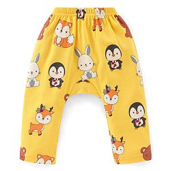 Babyhug Cotton Interlock Knit Full Length Diaper Legging Stripes & Bunny Print Pack Of 3 - Multicolor