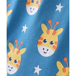 Babyhug Cotton Interlock Knit Full Length Diaper Legging Giraffe Print - Blue