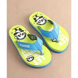 Cute Walk by Babyhug Slip On Flip Flops with Panda Print- Green
