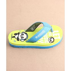 Cute Walk by Babyhug Slip On Flip Flops with Panda Print- Green
