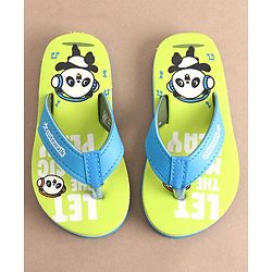 Cute Walk by Babyhug Slip On Flip Flops with Panda Print- Green