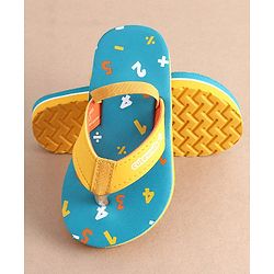 Cute Walk by Babyhug Slip On Flip Flops with Numeric Print- Blue
