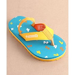 Cute Walk by Babyhug Slip On Flip Flops with Numeric Print- Blue