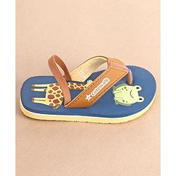 Cute Walk by Babyhug Slip On Flip Flops with Animal Print- Blue