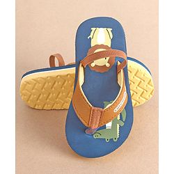 Cute Walk by Babyhug Slip On Flip Flops with Animal Print- Blue