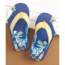 Cute Walk by Babyhug Slip On  Flip Flops with Dino Print- Blue