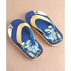 Cute Walk by Babyhug Slip On  Flip Flops with Dino Print- Blue