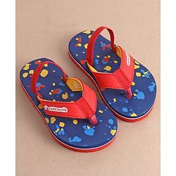 Cute Walk by Babyhug Slip On  Flip Flops with Colour Slash Print-  Red