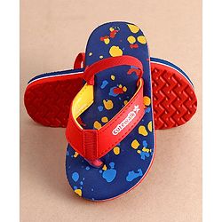 Cute Walk by Babyhug Slip On  Flip Flops with Colour Slash Print-  Red
