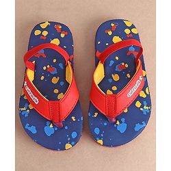 Cute Walk by Babyhug Slip On  Flip Flops with Colour Slash Print-  Red