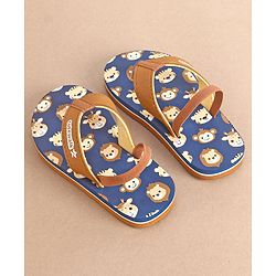 Cute Walk by Babyhug Slip On Flip Flops with Animal Print- Brown