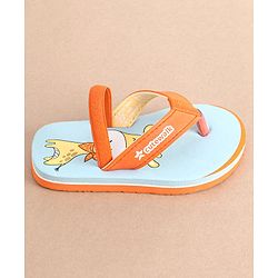 Cute Walk by Babyhug Slip On Flip Flops with Giraffe Print- Orange