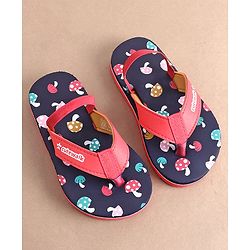 Cute Walk by Babyhug Slip On Flip Flops with Mushroom Print-  Blue