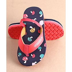 Cute Walk by Babyhug Slip On Flip Flops with Mushroom Print-  Blue