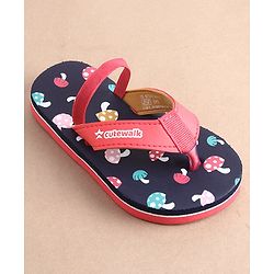 Cute Walk by Babyhug Slip On Flip Flops with Mushroom Print-  Blue